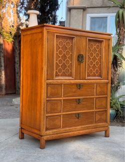 Vintage Mid Century Modern Hollywood Regency Tall Chest of Drawers