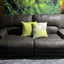 Ashley  Power Reclining Sofa Adjustable Headrest w/ USB 