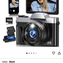 New 4K Digital Camera for Photography with WiFi,64MP Autofocus Vlogging Camera for YouTube,3'' 180°