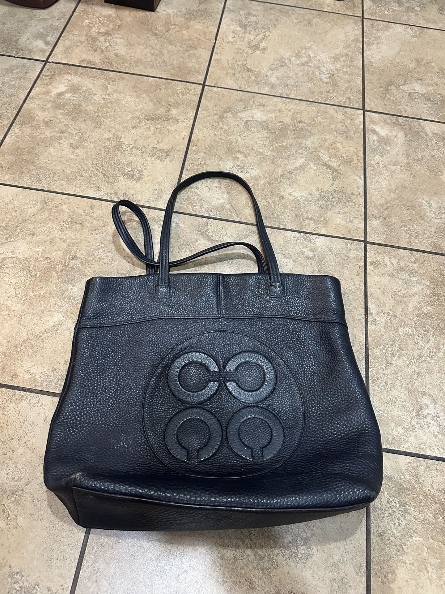 VINTAGE COACH JULIA LEATHER OP ART PERRY TOTE BAG #14967