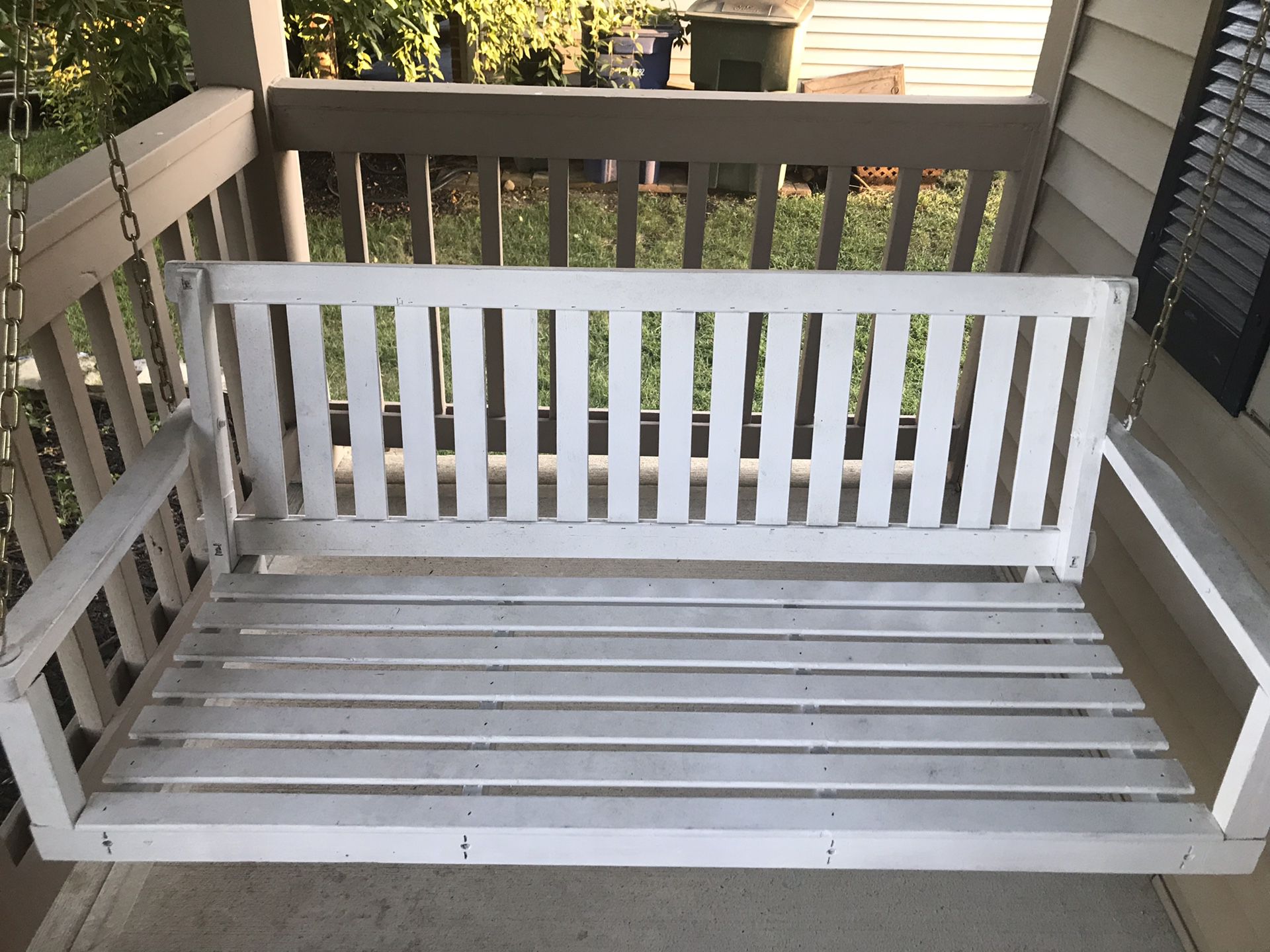 White porch swing - pick up today!