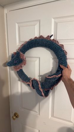 Handmade Crochet Dragon Wreath