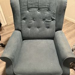 Blue Reclining Stuffed Chair 