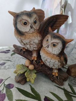 Homco Porcelain Owl Couple
