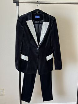Black Velour Suit with Rhinestones