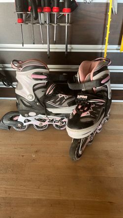 Kids Sports Inline Skates Pink and Black