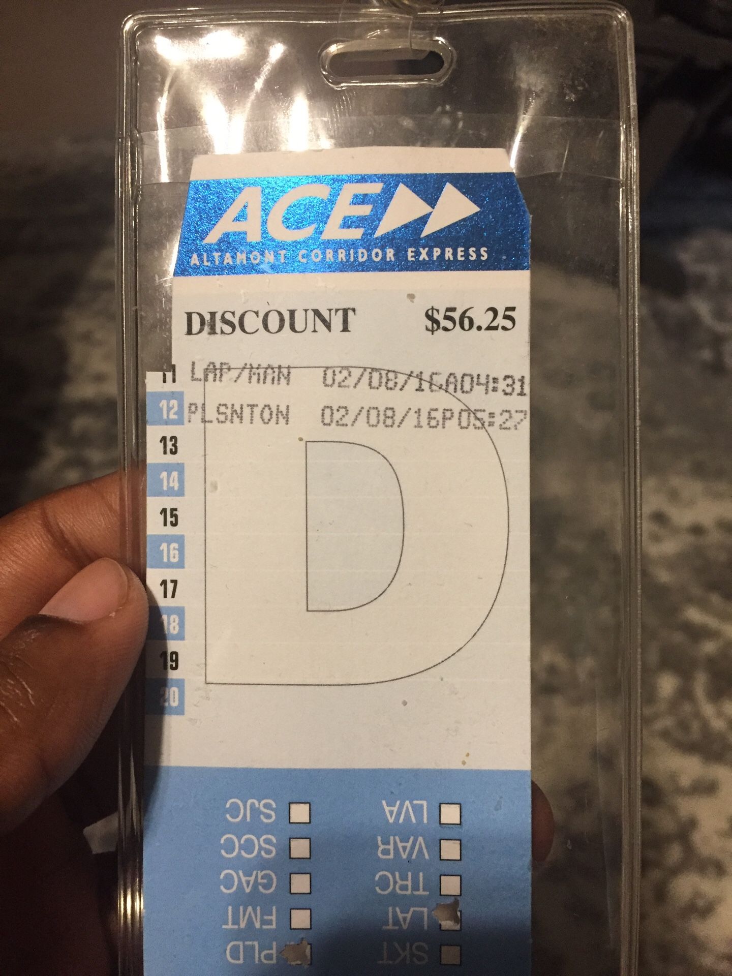 ACE train 8 ride pass