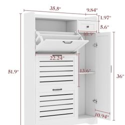 🥨Narrow Shoe Storage Cabinet with 3 Flip Drawers, Doors & Adjustable Shelves, Slim Shoe Rack Cabinet for Entryway Closet