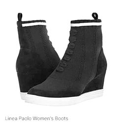 WOMENS LINEA PAOLO BLACK SUEDE WEDGE SHOE SIZE 6