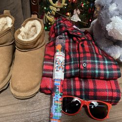 Flannel Christmas PJ’s and Bear Paw Boots 