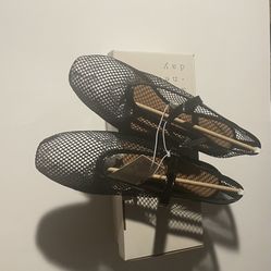 A New Day Issa Black Mesh Mary Jane Ballet Flats Size 11 NIB Casual Wear