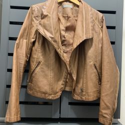 Bagatelle Women’s Brown Faux Leather Jacket