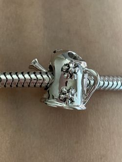 925 Sterling silver garden water can charm, (Charm only ) fits on Pandora bracelet