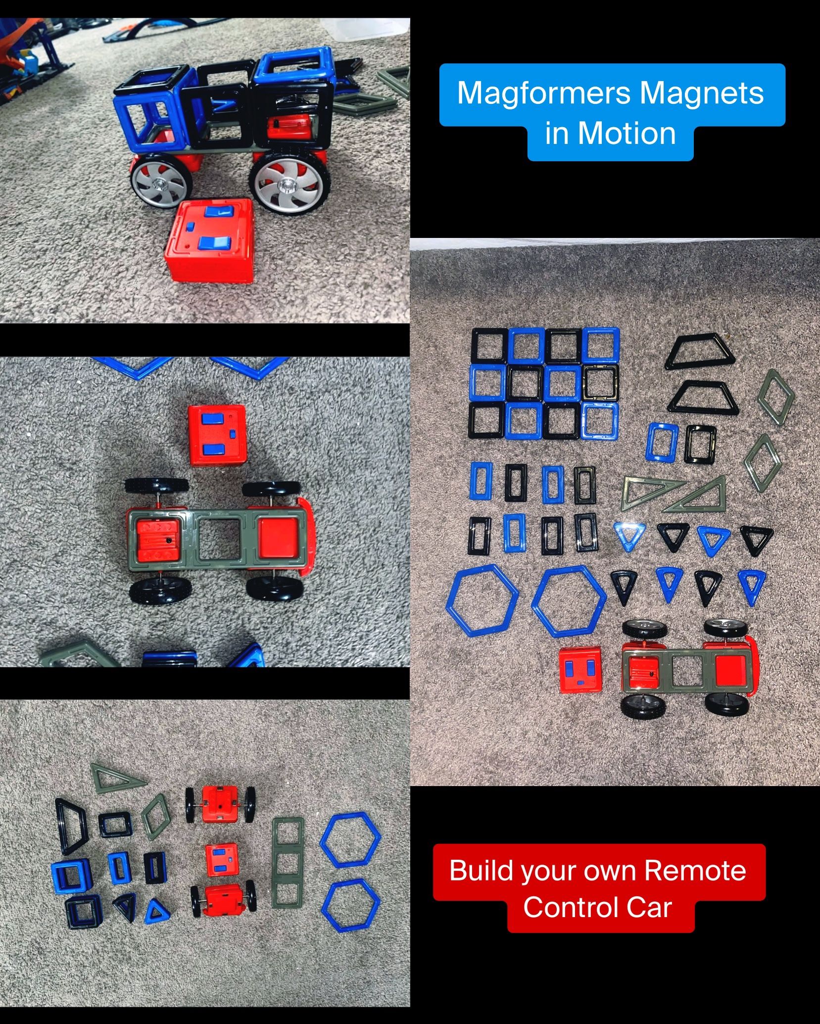 Magformers Magnets In Motion- Build Your Own Remote Control Car 