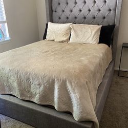 Gray Bed Frame No Matress 