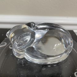Vintage Crystal Cat Figurine