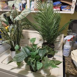 Lot of 4 Artificial Plants