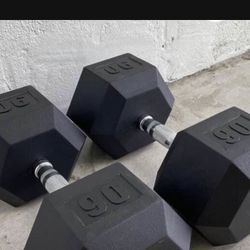 Brand New Rubber Hex Dumbbells 💪 95 Bls Pair 