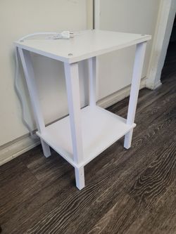 White 2-Tier Side Table