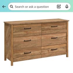 Dresser, Sauder Cannery Bridge 6 Drawer, in Sindoori Mango