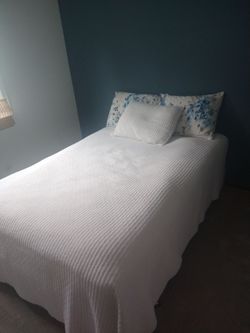 Free full size bed mattress, boxsprings, frame used in Warrenville