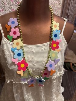 FANTASTIC PLASTIC ACRYLIC FLOWER NECKLACE Handmade in my shop
