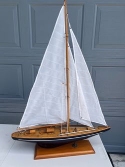 Endeavor wooden sailboat model decoration 35” tall