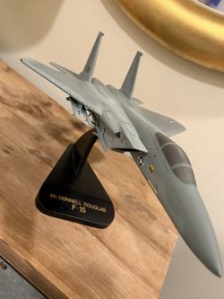 F-15 Strike Eagle Desk Display Made In The Philippines Mahogany Wood