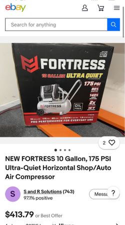 Fortress 10 gallon 175psi air compressor