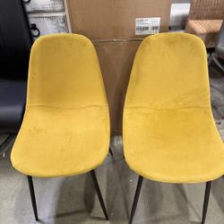 Yellow Fabric Dining Chair 2pc :$50/2pc