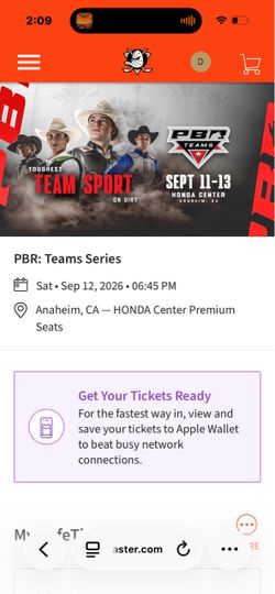 PBR Teams Series Ticket – Honda Center