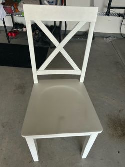 White Wood Dining Chair with X-Back