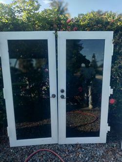 4 sets of exterior Aluminum Hurricane 🌀 impact double doors sold separately no frame 34x34x77