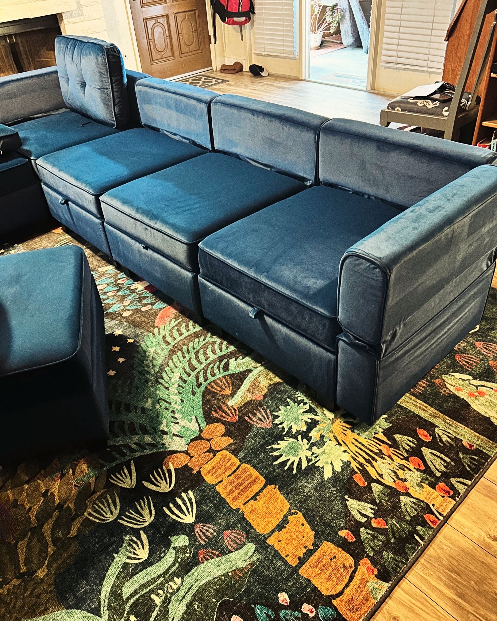 Blue velvet Couch