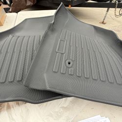 All-Weather Floor Mats For Ford F-250/F-350/F--2007 (Only For Crew Cab) Super Duty - Heavy-Duty Rubber Front & Rear Row, Non-Slip Design - Not