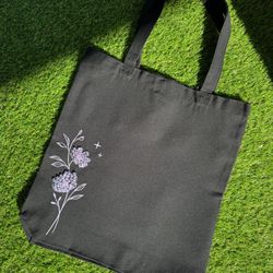 Handmade Tote Bag ( Purple Flower )