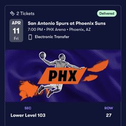 Suns VS Spurs Tickets (2)