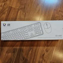 Blue Wireless Keyboard And Mouse