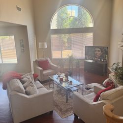 Modern 3-Piece Living Room Set – Sofas + Chairs + Coffee Table – Excellent Condition!