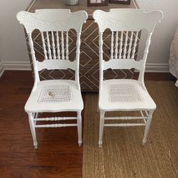 2 Beautiful Bohemian White Chairs