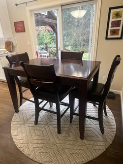 Hardwood table and chairs