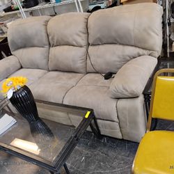 Nice Sued  Electric Double Recliner Couch 
