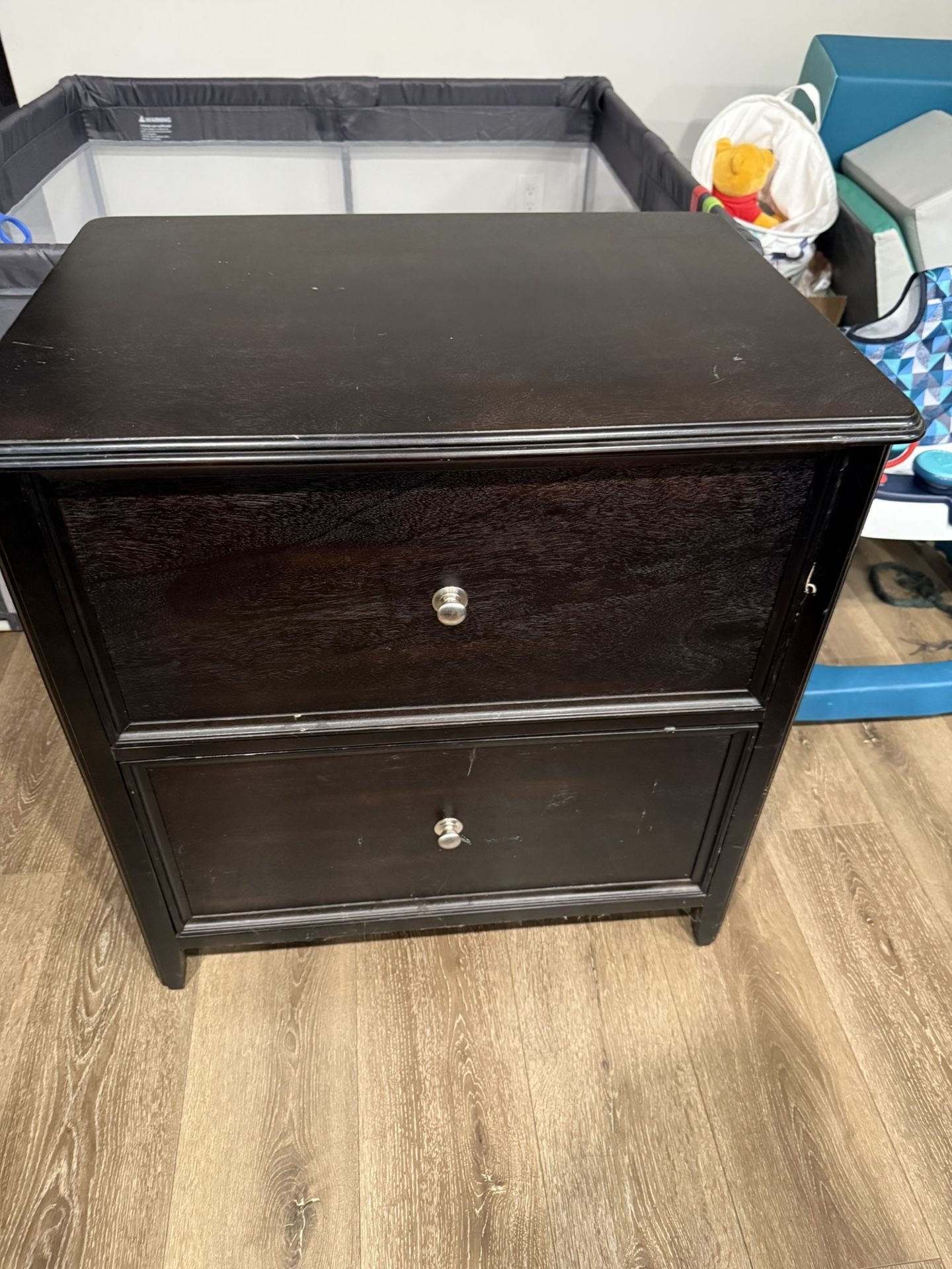 Wood Two Draw File Cabinet 
