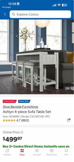 Bayside Furnishings Ashlyn 4-Piece Sofa Table Set