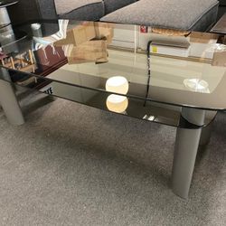 ⭐AMAZING 3pcs Black Glass Coffee Table Set 🆕