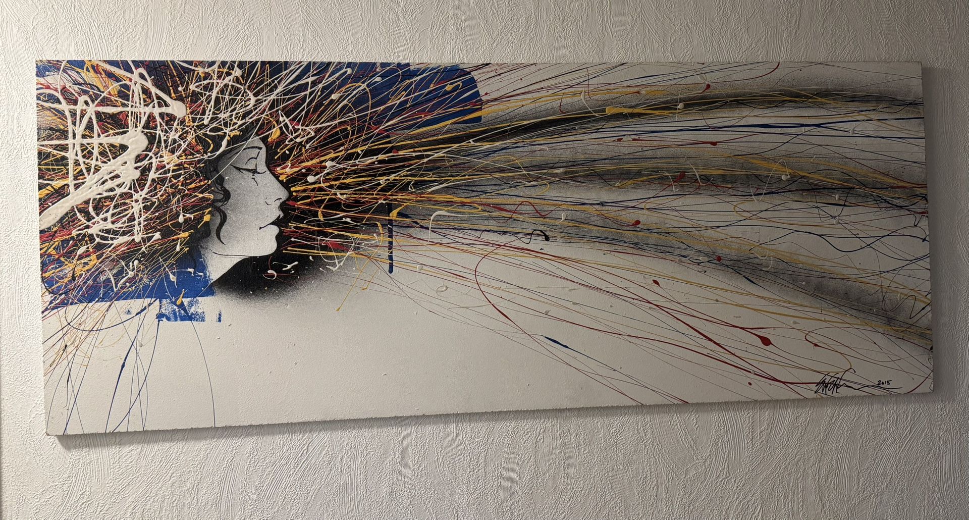 Abstract Painting On Osb Wood