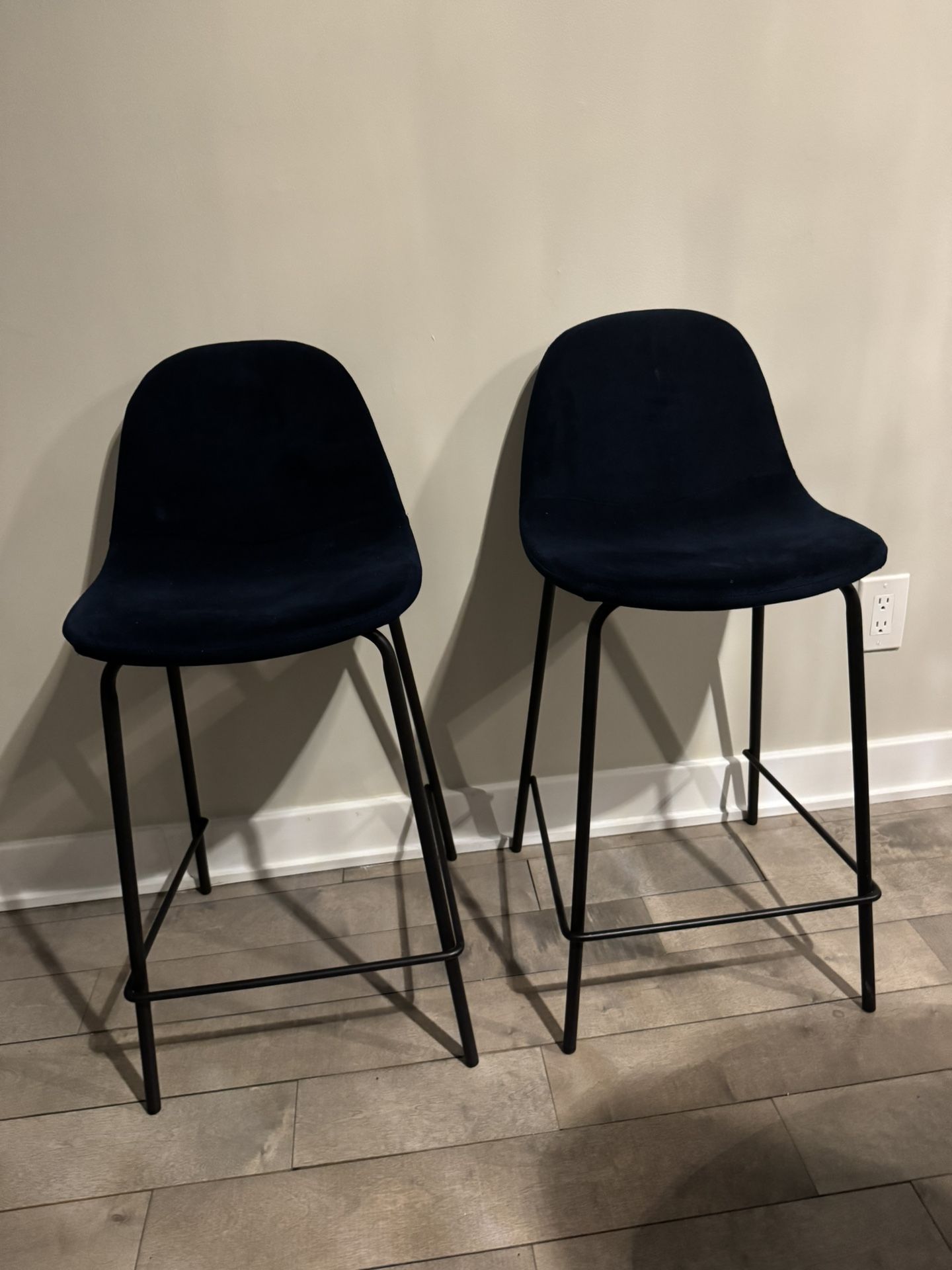 Blue Sapphire Velvet Counter Stools (set of 2) $100 OBO