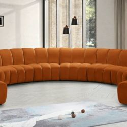 Infinity Velvet Cognac 10pc. Modular Sectional

