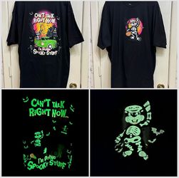 Buc-ees Glow In The Dark “Can’t Talk Right Now I’m Doing Spooky Stuff” Halloween T Shirt Size 2XL