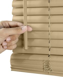 CHICOLOGY Mini Blinds for Indoor Windows – 24"W x 48"H, Cappuccino Horizontal Vinyl Blinds #2159X  R6